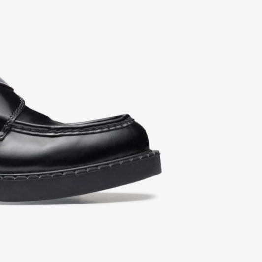 brushed leather loafers