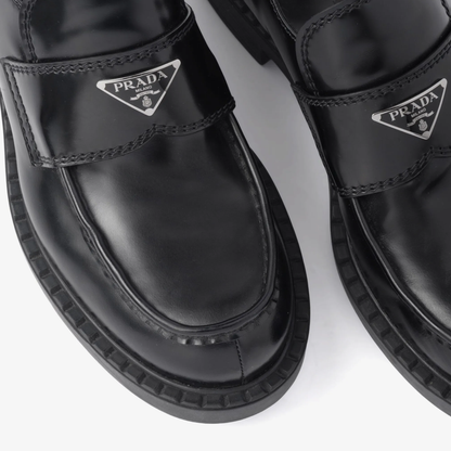 Prada brushed leather loafers